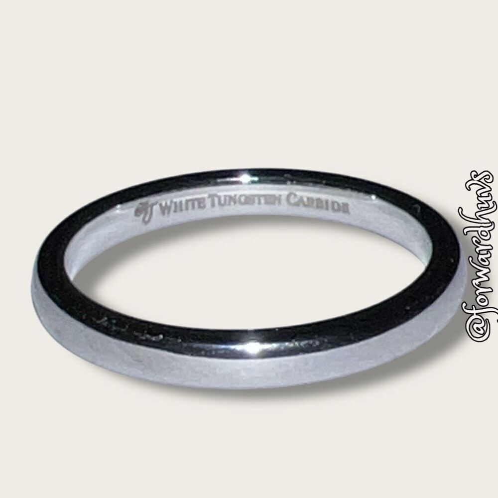 White Tungsten Carbide Size 6 Band